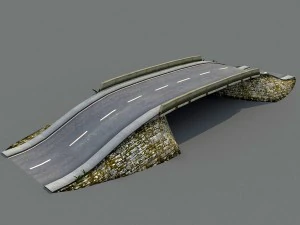 Besch&auml;digtes Stra&szlig;enpaket mit niedrigem Poly 3D Modell