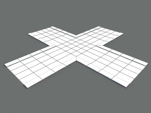 damaged road pack low poly 3D Model