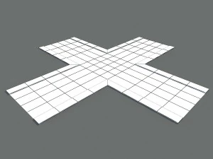 Besch&auml;digtes Stra&szlig;enpaket mit niedrigem Poly 3D Modell