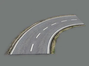 Besch&auml;digtes Stra&szlig;enpaket mit niedrigem Poly 3D Modell