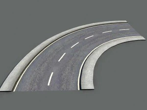 Besch&auml;digtes Stra&szlig;enpaket mit niedrigem Poly 3D Modell