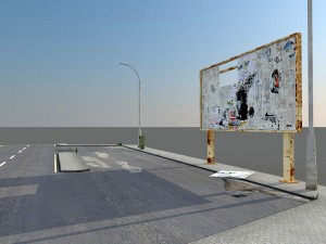 damaged road pack low poly 3D Model