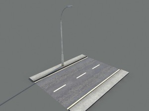 damaged road pack low poly 3D Model