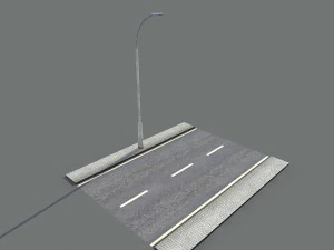 Besch&auml;digtes Stra&szlig;enpaket mit niedrigem Poly 3D Modell