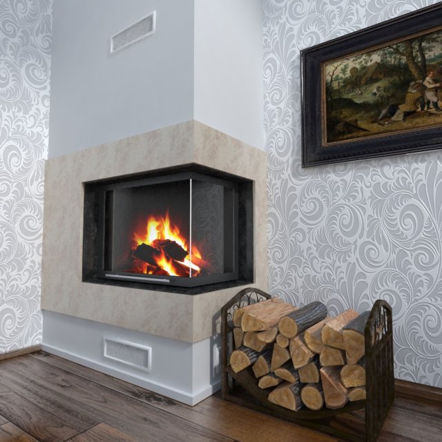 fireplace corner Modelo 3D .c4d .max .obj .3ds .fbx .stl .blend 