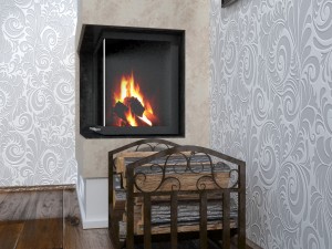 fireplace corner Modelo 3D
