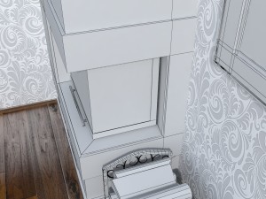 fireplace corner Modelo 3D