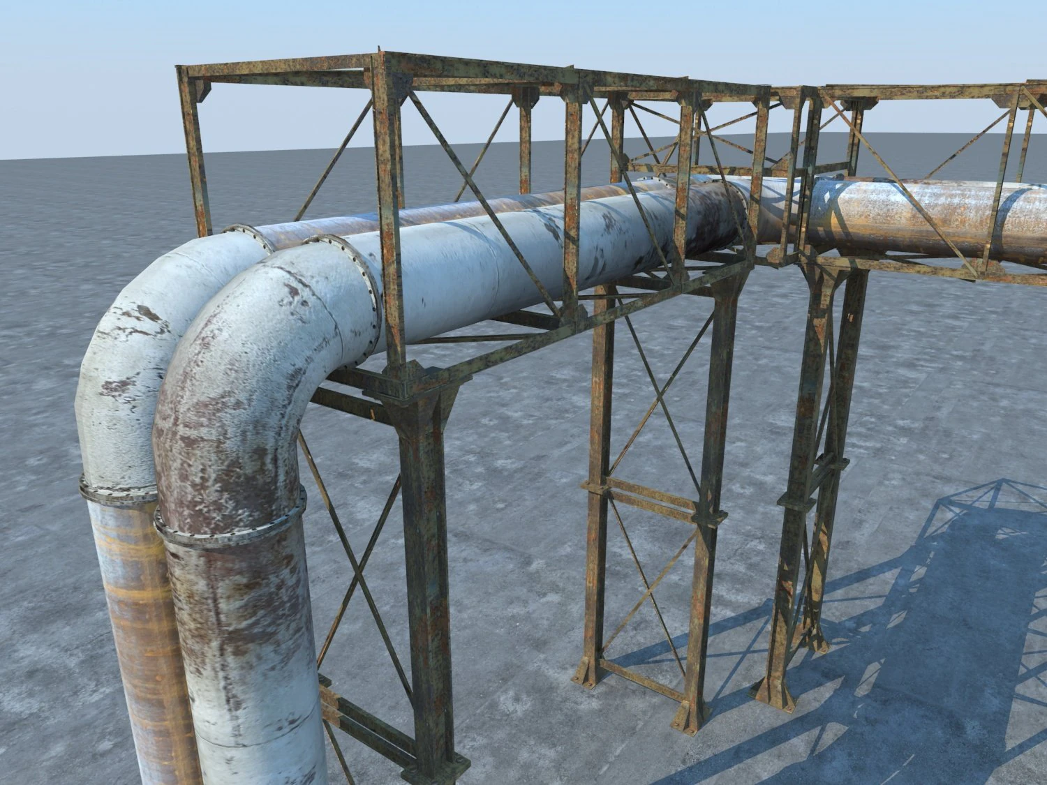 pipeline industrial 3D Model .c4d .max .obj .3ds .fbx .stl .blend 