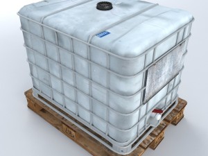 liquid plastic tank on pallet Modèle 3D
