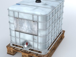 liquid plastic tank on pallet 3Dモデル