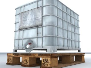 liquid plastic tank on pallet 3D Model