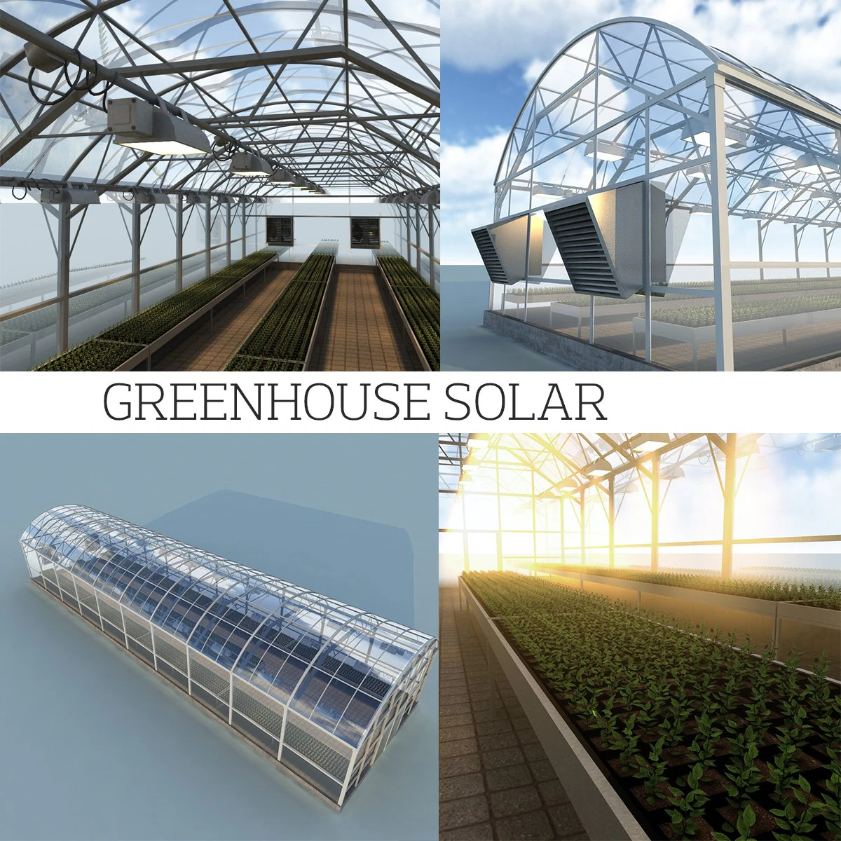 greenhouse solar 3D Model .c4d .max .obj .3ds .fbx .stl .blend