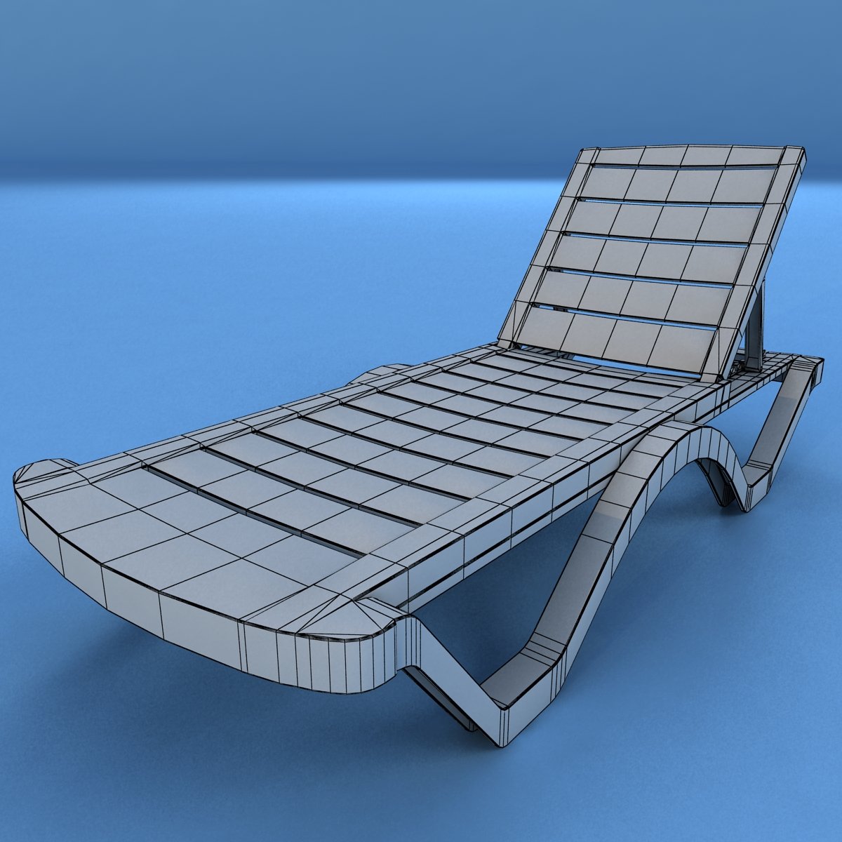 sunbed plastic 3D Model in Outdoor items 3DExport