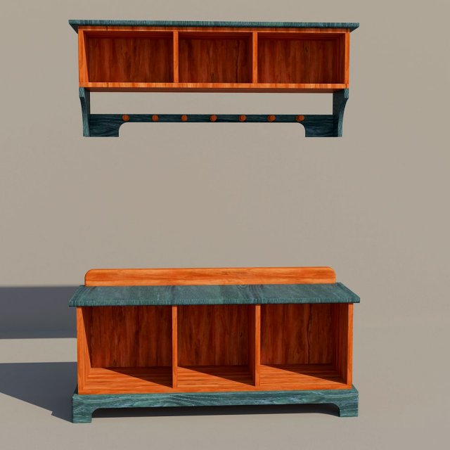 dresser in a hall 3D 模型 .c4d .max .obj .3ds .fbx .stl .blend 