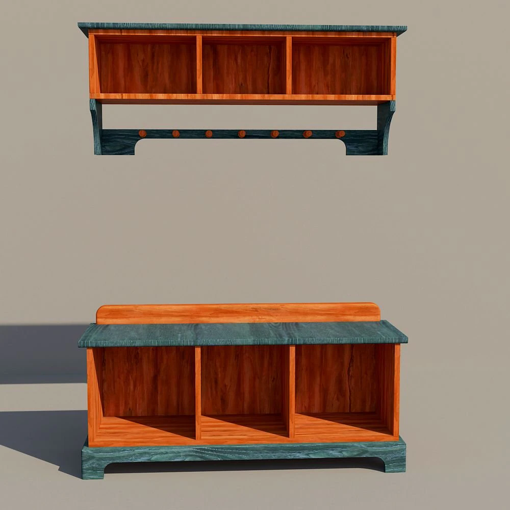 dresser in a hall 3D Model .c4d .max .obj .3ds .fbx .stl .blend 