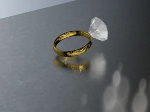 anel de diamante de ouro Modelo 3D