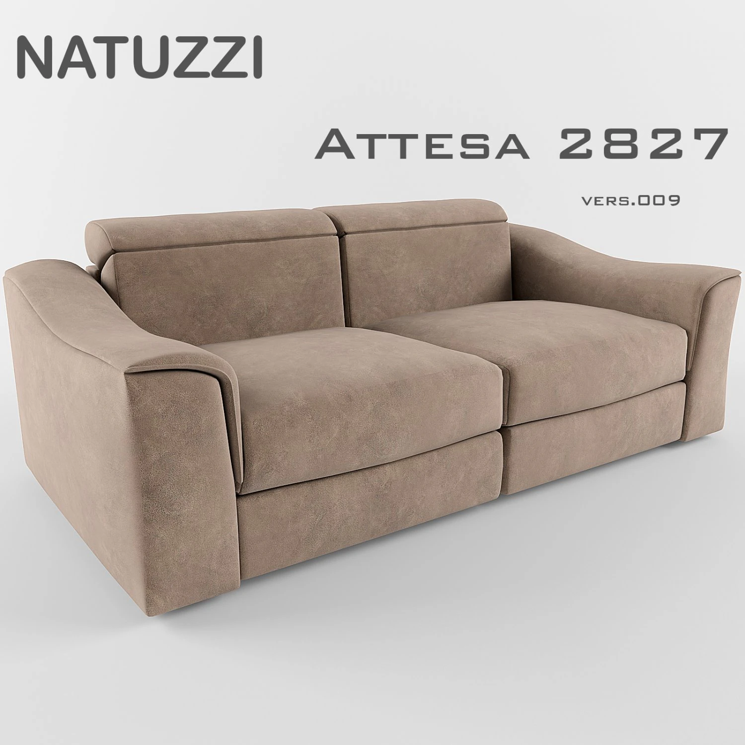 natuzzi attesa 2827 009 3D Model .c4d .max .obj .3ds .fbx .stl .blend 