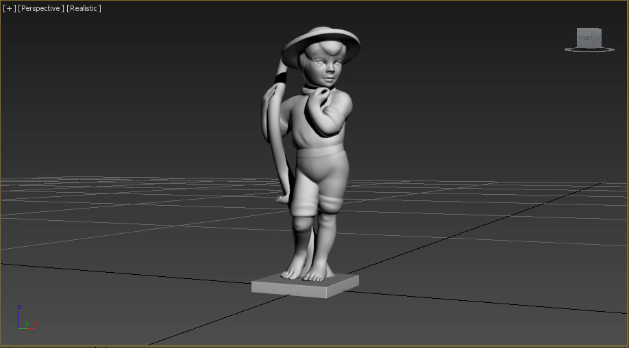 little boy statue 3D Print Model .c4d .max .obj .3ds .fbx .stl .blend 