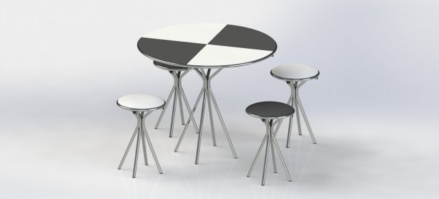 chairs with table 3D Model .c4d .max .obj .3ds .fbx .stl .blend 