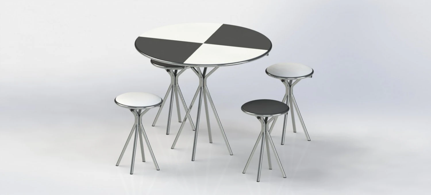 chairs with table 3D Model .c4d .max .obj .3ds .fbx .stl .blend 