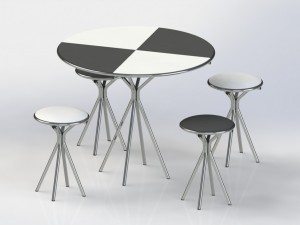 chairs with table Modelo 3D