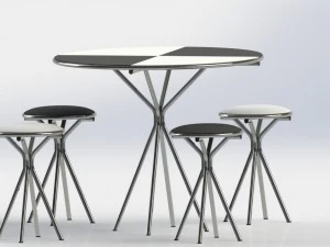 chairs with table 3D Model
