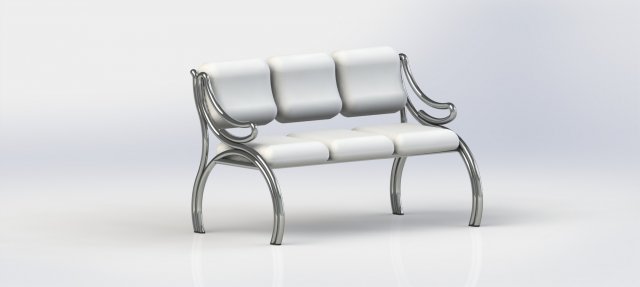 triple chair 3D मॉडल .c4d .max .obj .3ds .fbx .stl .blend