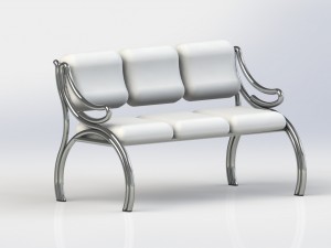 triple chair Modelo 3D