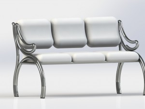triple chair 3D मॉडल