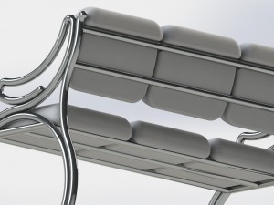 triple chair 3D मॉडल