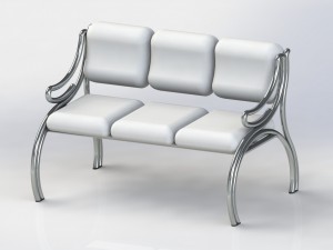 triple chair 3D मॉडल