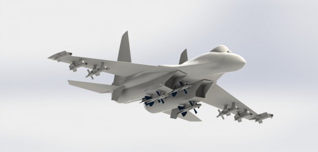 su 27 with rockets r77 r73 and r27 3D Model .c4d .max .obj .3ds .fbx .stl .blend 