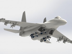 su 27 with rockets r77 r73 and r27 Modelo 3D