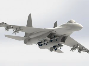 Су 27 з ракетами р77, р73 і р27 3D Модель