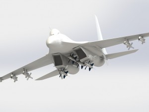 su 27 with rockets r77 r73 and r27 3D Model