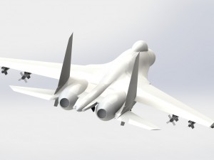 su 27 with rockets r77 r73 and r27 3D Model