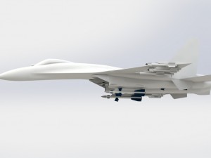 su 27 with rockets r77 r73 and r27 3D Model