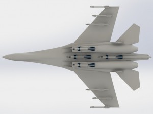 su 27 with rockets r77 r73 and r27 3D Model