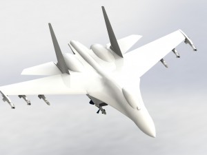 su 27 with rockets r77 r73 and r27 3D Model