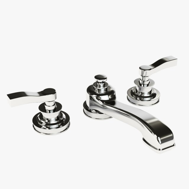 rh asbury lever-handle widespread faucet set Model 3D .c4d .max .obj .3ds .fbx .stl .blend 