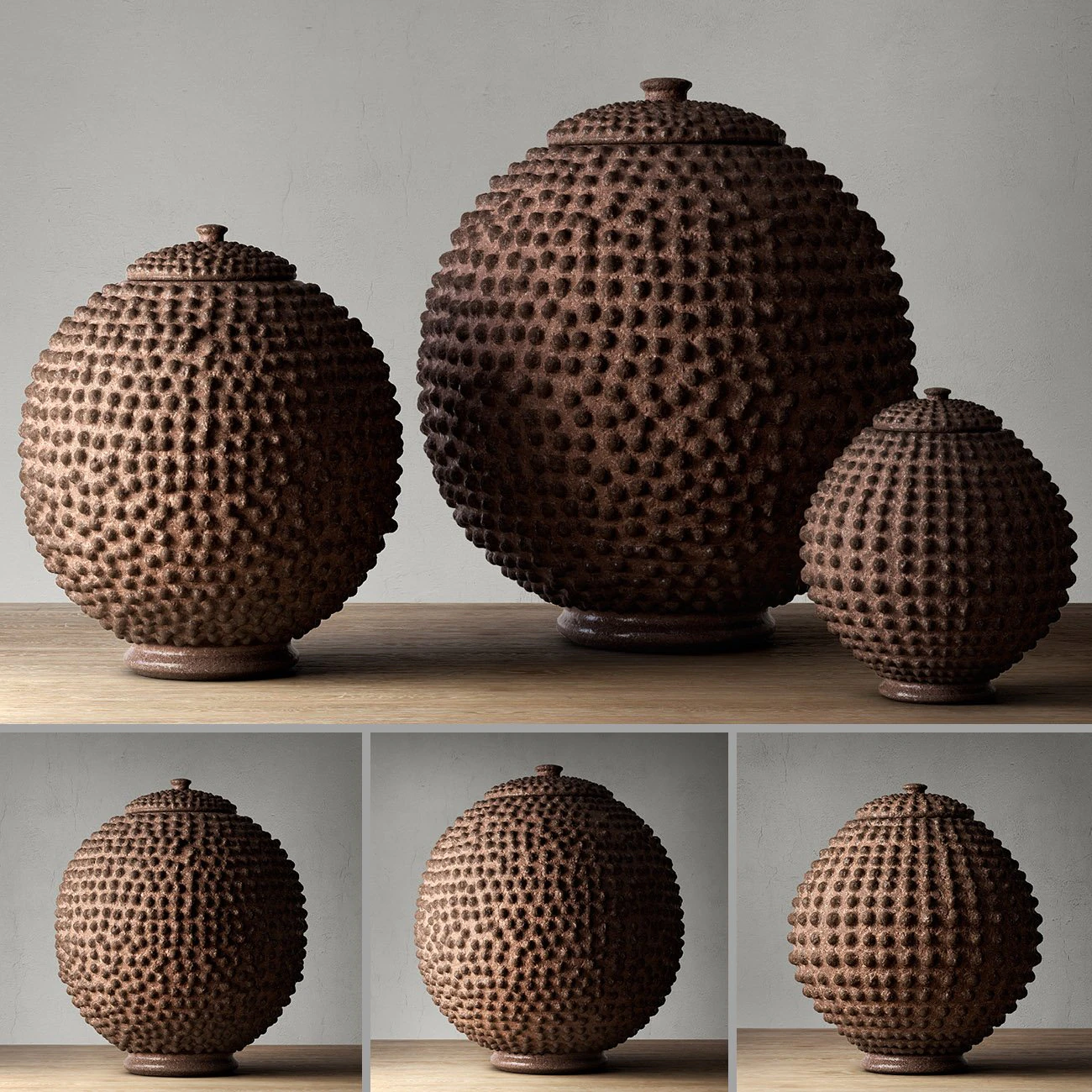 african lobi pot collection 3D Model .c4d .max .obj .3ds .fbx .stl .blend