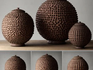 cole&ccedil;&atilde;o de pote lobi africano Modelo 3D