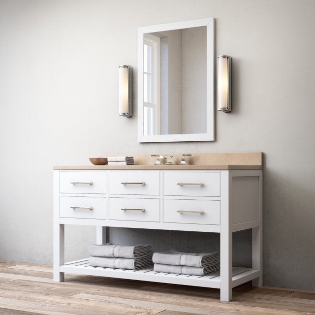 rh hutton single extra-wide washstand 3D Model .c4d .max .obj .3ds .fbx .stl .blend 