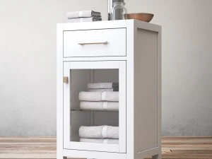 rh Hutton 玻璃单抽屉底座 3D 模型