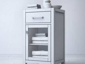 rh hutton glass single-drawer base Modelo 3D