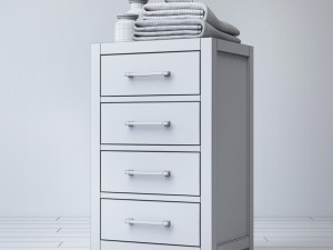hutton four-drawer base Modelo 3D