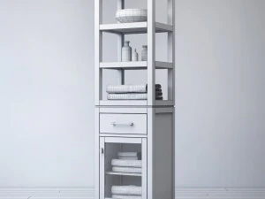 hutton open shelf bath cabinet 3D Model