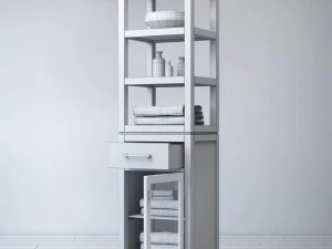 hutton open shelf bath cabinet 3D Model