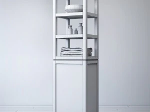 hutton open shelf bath cabinet 3D Model