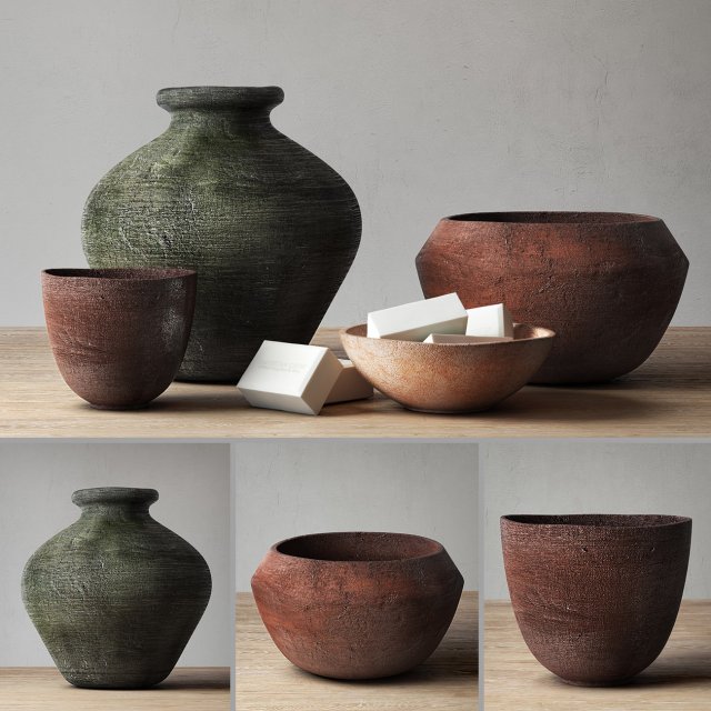 decor pot collection 3D Модель .c4d .max .obj .3ds .fbx .stl .blend 